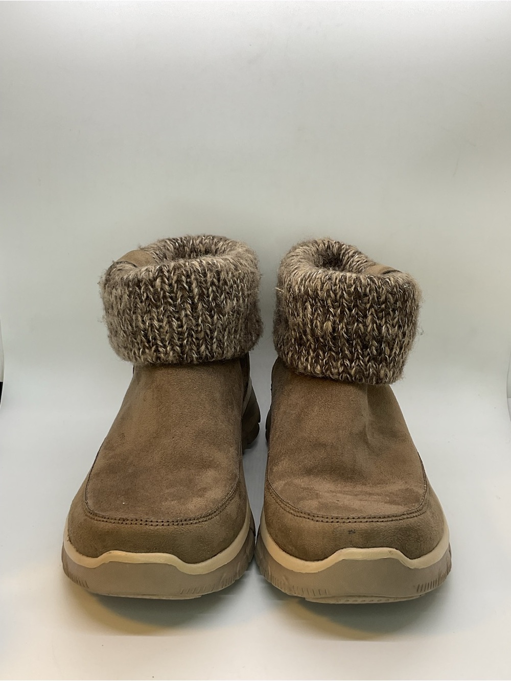 Skechers Women's Easy Going Faux Suede Knit-Cuff Slip-On Boots